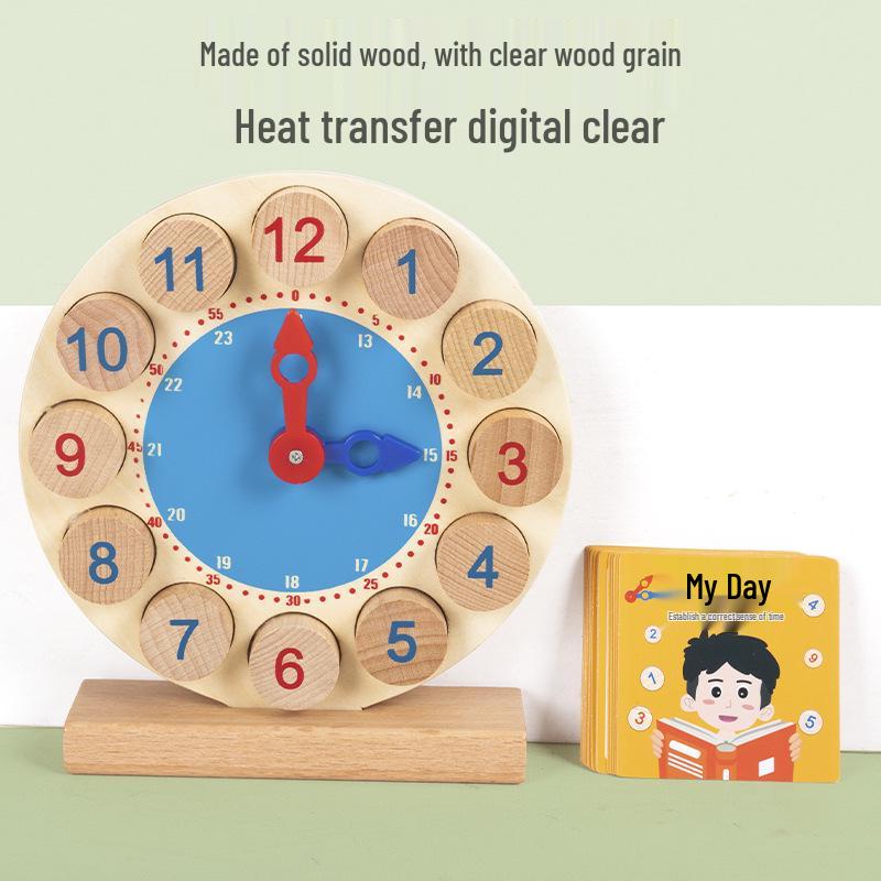 Montessori Clock Teaching Aid: Children's Educational Toy for Early Learning and Time Recognition
