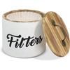 1pc High-capacity American Country Retro Coffee Filter Storage Box Coffee Storage Container Storage Wooden Box