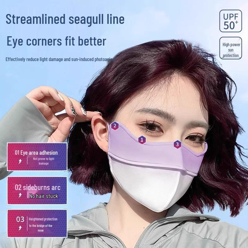 Women's Anti-UV Sunscreen Mask with Eye Corner Protection - Ice Silk Full Face Cycling Sunshade for Summer 2025