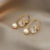 Large Retro 925 Pearl Earrings with Niche Ear Buckles for Women