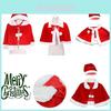 Xmas Red Velvet Santa Claus Hooded Cloak With Hat For Kids Adults