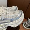 Buty sportowe letnie srebrne grube dno buty pops damskie buty zwiększające wzrost oddychająca siateczka cienkie modele wygodne klasyczne codzienne trampki