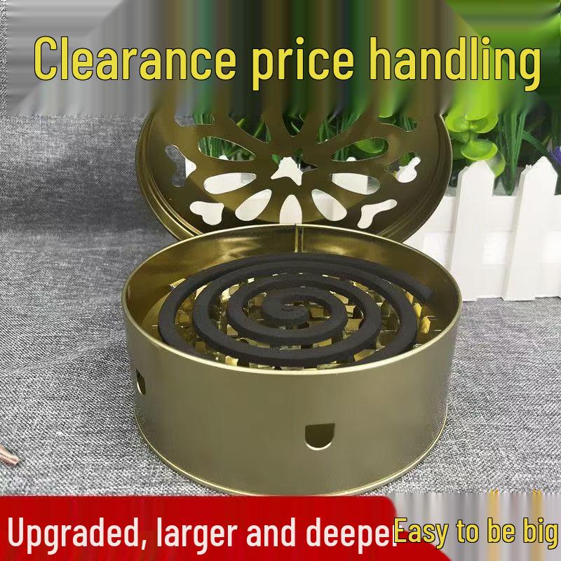 Stainless Steel Fireproof Mosquito Coil Holder with Lid & Ash Catcher