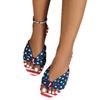 2026 Summer American Flag Bow Thong Flat Sandals - Old Money Style