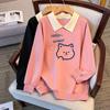 Plus Size 200-350 Jin Loose Autumn Lapel Hoodie, Bust 150/160, Style 5003