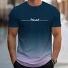 Gradient Crew Neck Short Sleeve Alphabet Print T-Shirt Casual Weekend Wear for Men and Teens Vacation Resorts Spring/Summer/Fall