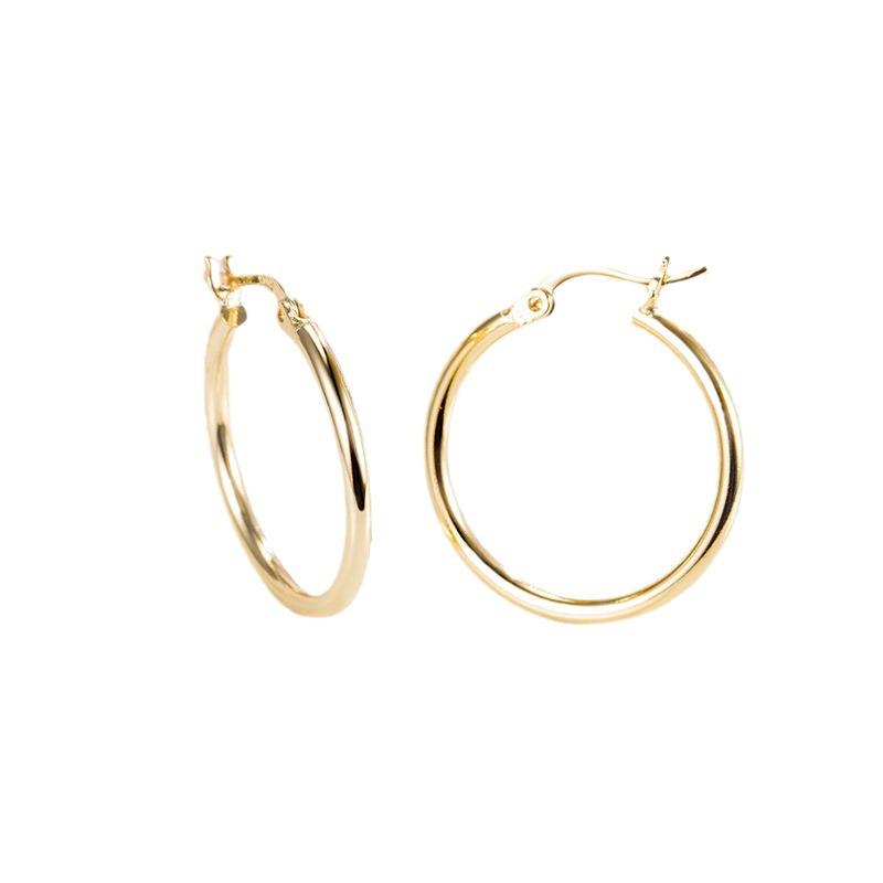 European & American Fashionista Statement Large Hoop Earrings: Women's Stylish Korean Minimalist Versatile Round Circle Studs