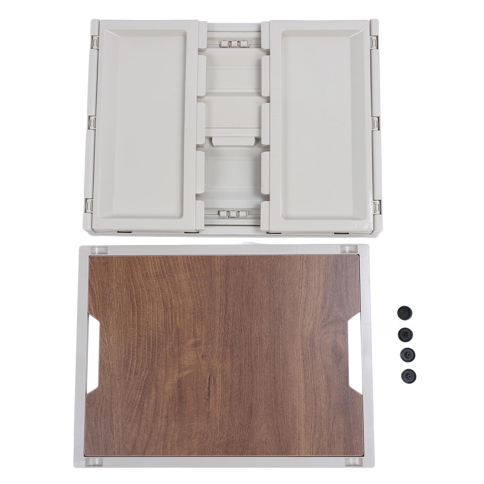 

Складной ящик для хранения для кемпинга с крышками, универсальный, штабелируемый, передвижной, портативный контейнер для хранения для кемпинга M(315 X 180mm / 12.4 X 7.09in) серый белый