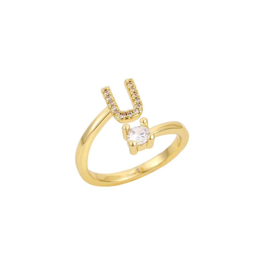 26 Letters Adjustable Open Ring: Women's Niche Design for Index or Pinky Finger - Fashionable Korean Style