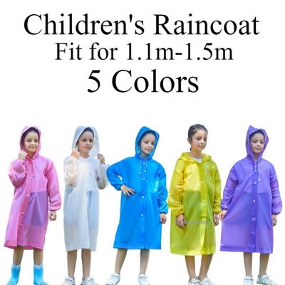 Children Rain Poncho Non-Disposable Travel Rain Gear Coat Outdoor Hiking Accessories Child Raincoat Kids Rainwear Waterproof