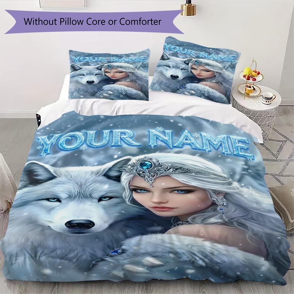 Custom Name Pink Angel Skulls Bedding,Quilt Set Quilt Cover Pillowcase Home Birthday Gift(1 * Duvet Cover + 2 * Pillowcase, Without Core)_lx
