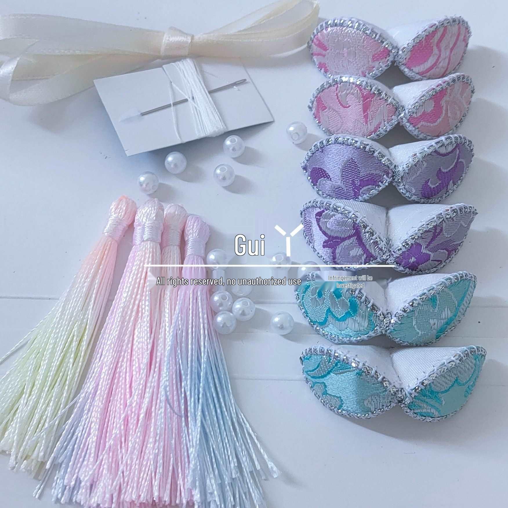 Zhuang Brocade Embroidered Ball Craft Kit - 4cm Semi-Finished Material Package