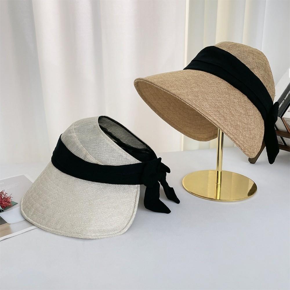 Cotton and Linen Sun Protection Hat Lightweight Beach Hats New Large Brim Hat  Beach Wear