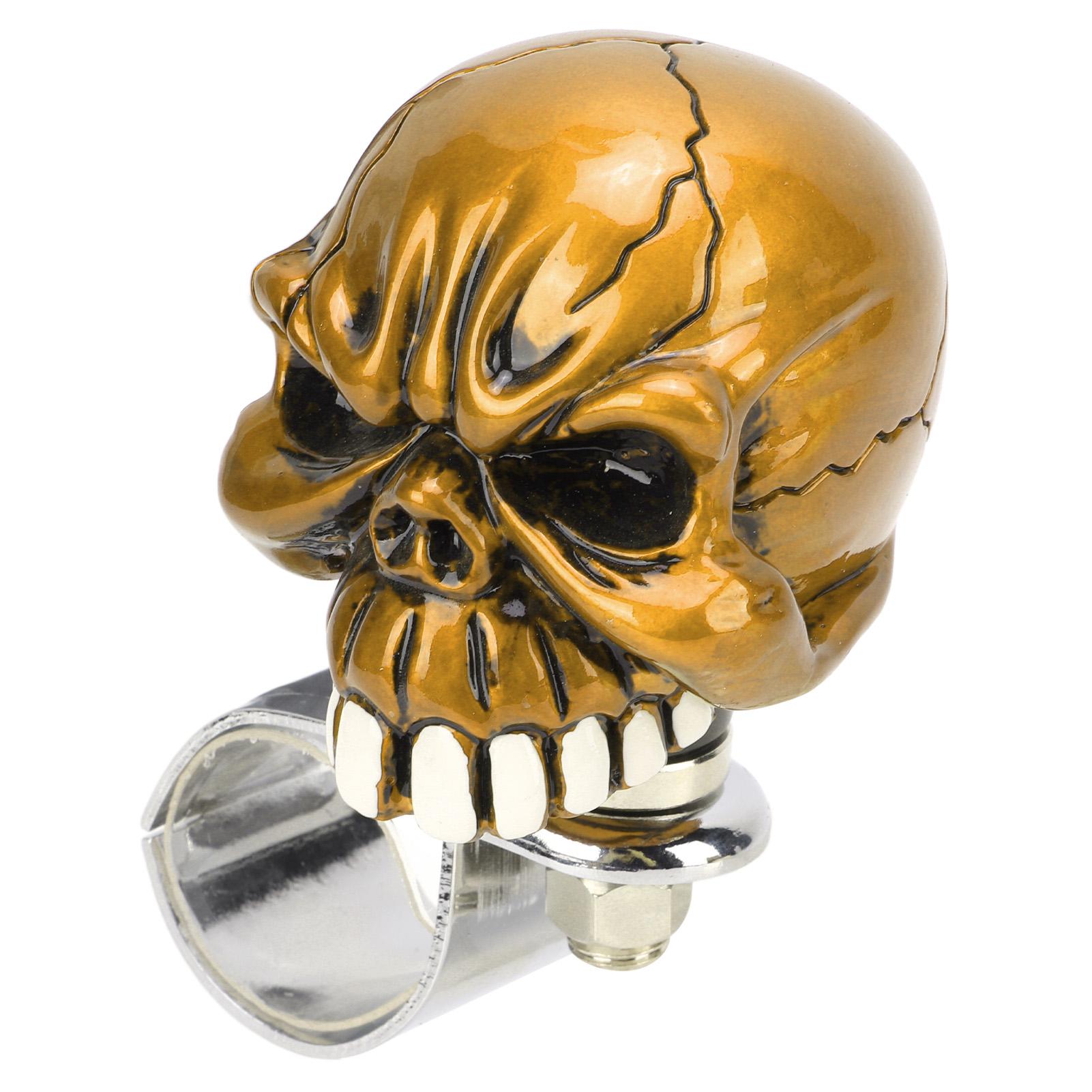 

Ручка-крутилка рулевого колеса в форме черепа, универсальная, для автомобилей, грузовиков, тракторов, лодок, желтый жёлтый