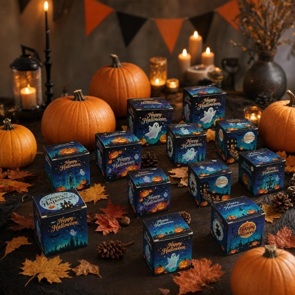 Halloween Treat Boxes Paper Candy Snack Packaging Decorative Party Supplies for Event Table Setup and Themed Occasions 12 Pack