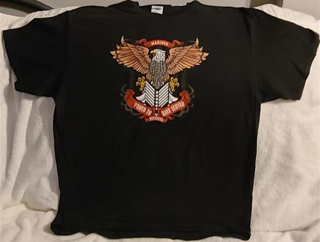 MARINES VETERANS PROUD TO HAVE SERVED EAGLE MILITARY AMERICAN USA T-shirt 3XL