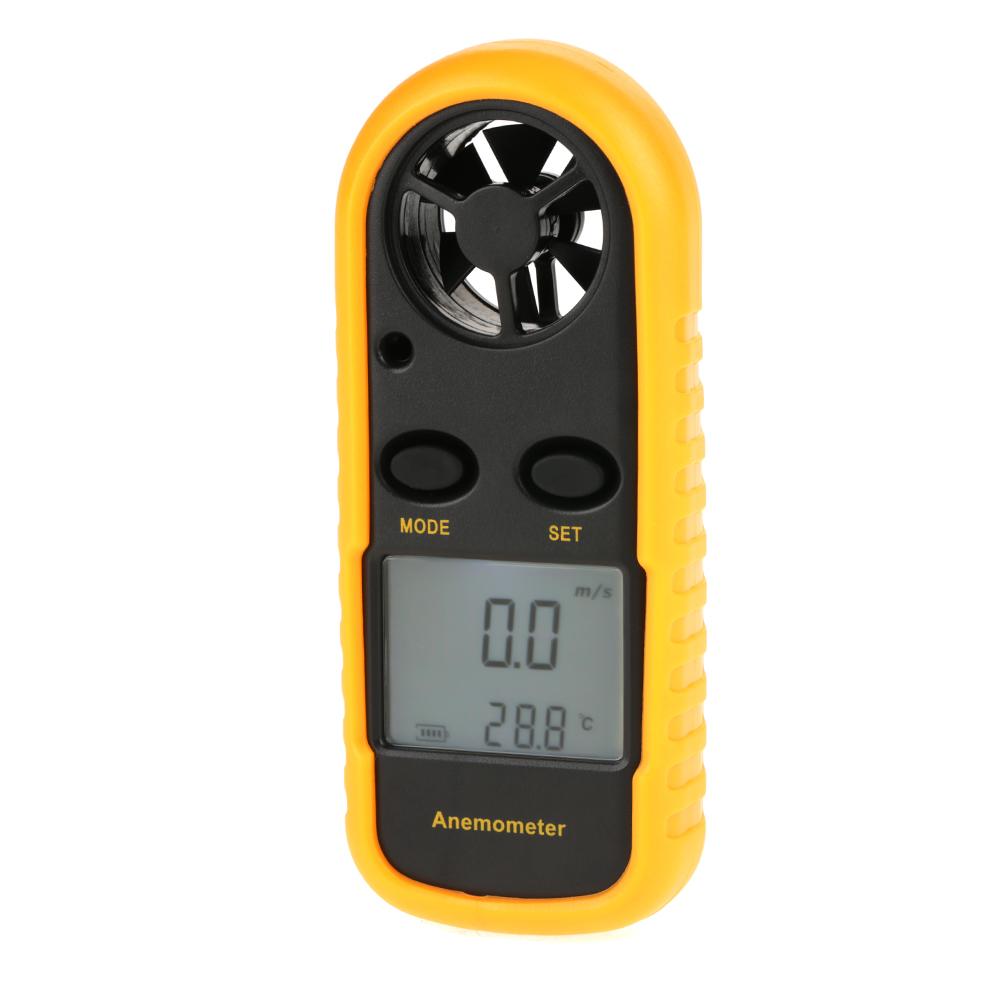 Portable Digital Anemometer Wind Speed Gauge Air Flow Speed Temperature Meter Thermometer