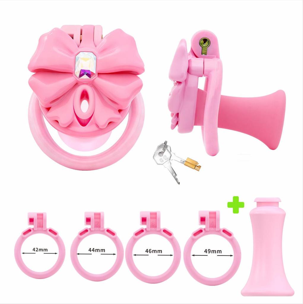 Chrysanthemum Bow Chastity Lock: Male Flat Lock and Restraint for TS Training