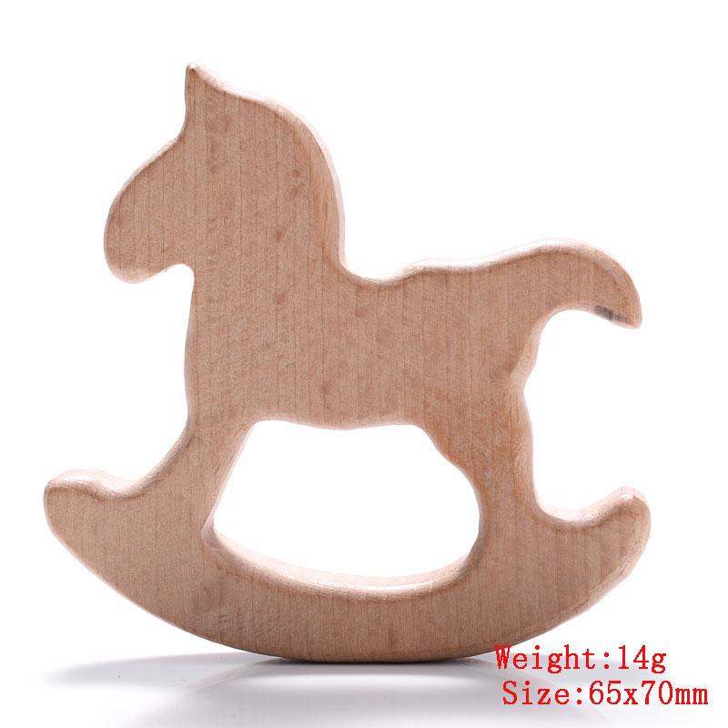 5Pcs/Lot Food Grade Wooden Teether Toys Animal Shape Wood Necklace Pendant for Baby DIY Wooden Teething Chew Toys