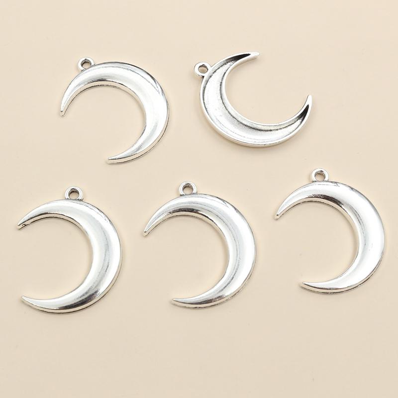 20 Stück Antik Versilbert Mond Stern Handgefertigt Anhänger Metall DIY Schmuckherstellung Zubehör Fundstücke Halskette Armband