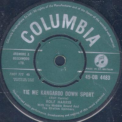 7inch Record ROLF HARRIS & THE RHYTHM SPINNERS - Tie Me Kangaroo Down Sport 45DB4483 Columbia 1960 UK Rock Used