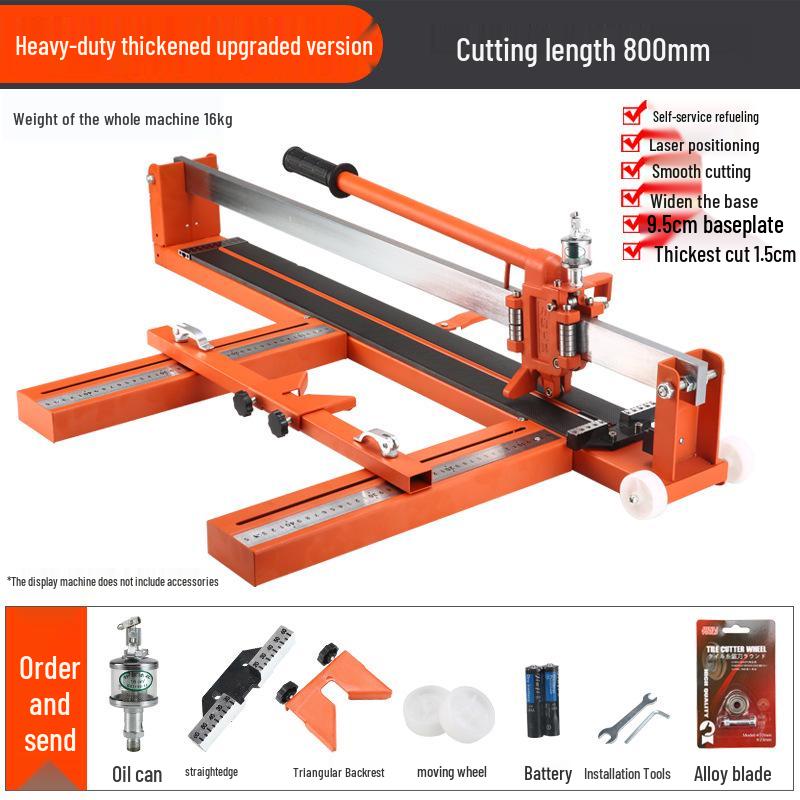 Yüksek Hassasiyetli Lazerli Fayans Kesici - Tamamı Çelik, Yer Karoları için Manuel İtmeli Bıçak, 1600-1800