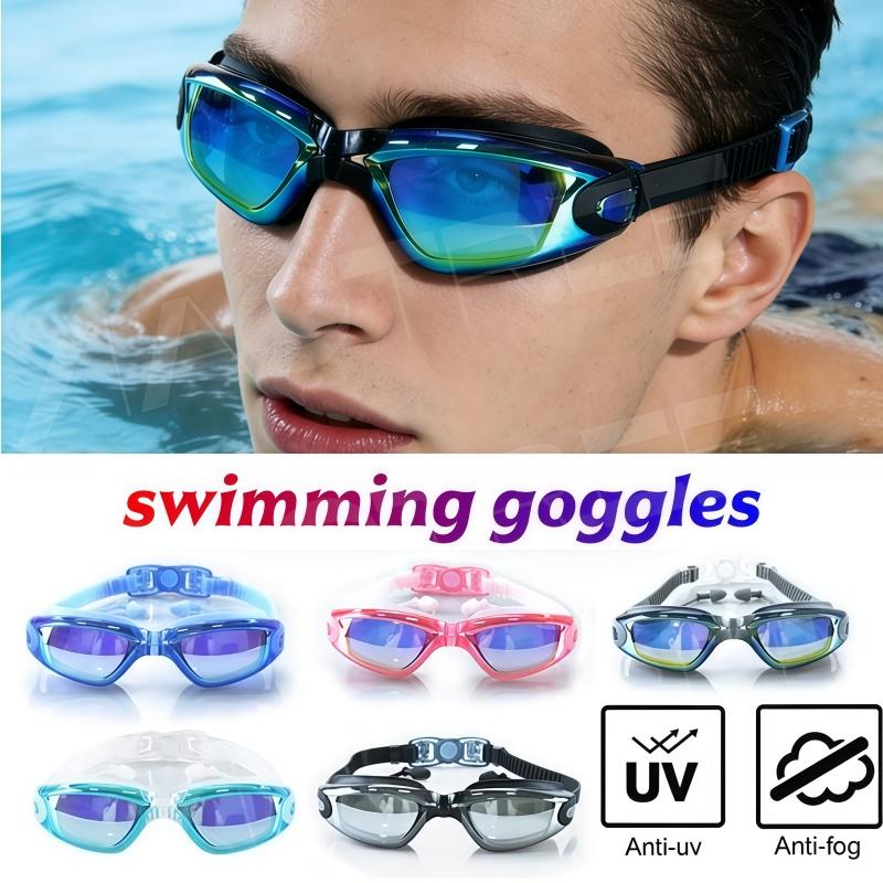XIAOTREE Swimming Goggles Adult Pool Glasses Anti Fog Men Women UV Protection Optical Waterproof Swim Eyewear with Earplugs