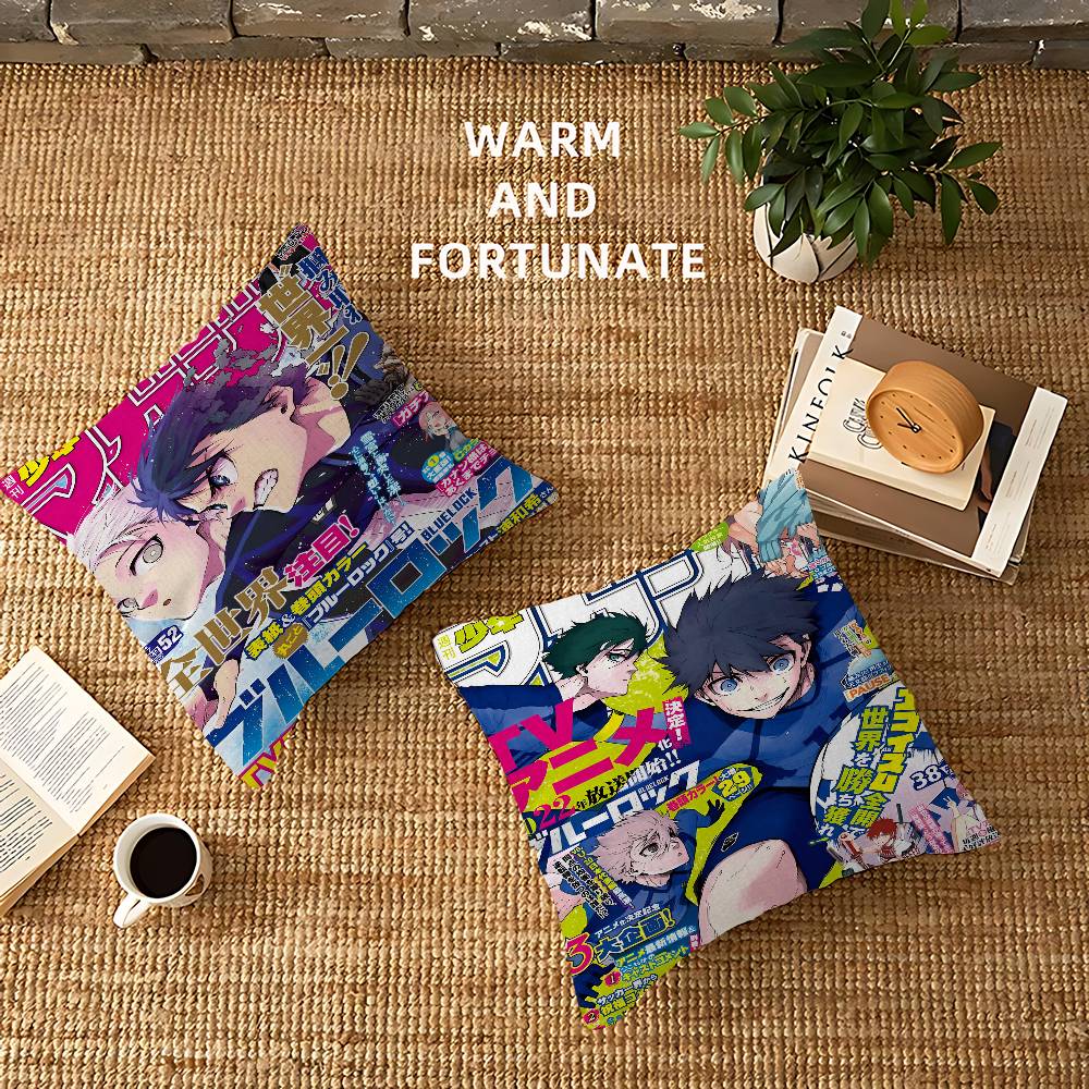 Anime BLUE LOCK Isagi Yoichi Pillow Anime Pillow Sofa Bed Head Pillow Cover Cushion Cover 45x45 Cm Fashion