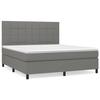 VidaXL Lit à sommier tapissier avec matelas Gris foncé 180x200cm Tissu - Modèle 3141794