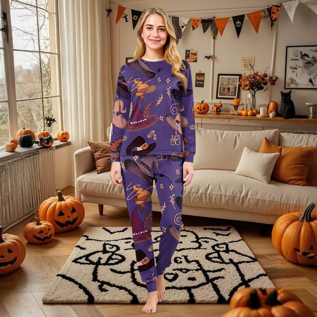 Family Matching Print Sets Pajamas Loungewear Outfits Family Matching Long Sleeve Tops+Pants Set