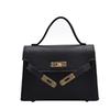 Elegant Women's Faux Leather Handbag Classic Red, Top Handle Purse with Secure Lock Closure and Detachable Strap