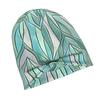 Rhythmic Linework In Textured Seafoam And Sage Daily Style Knit Hat for Adults Perfect for Weekend Errands Quick Meetups Or Everyday City Wear with a