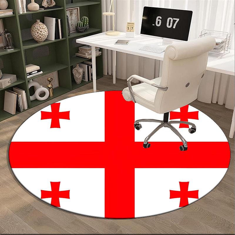 Scottish Flag Design Round Rug for Livingroom,Bedroom, Palyroom, Chair Rug, Area Rug, Circle Carpet, Fan Christmas Gift