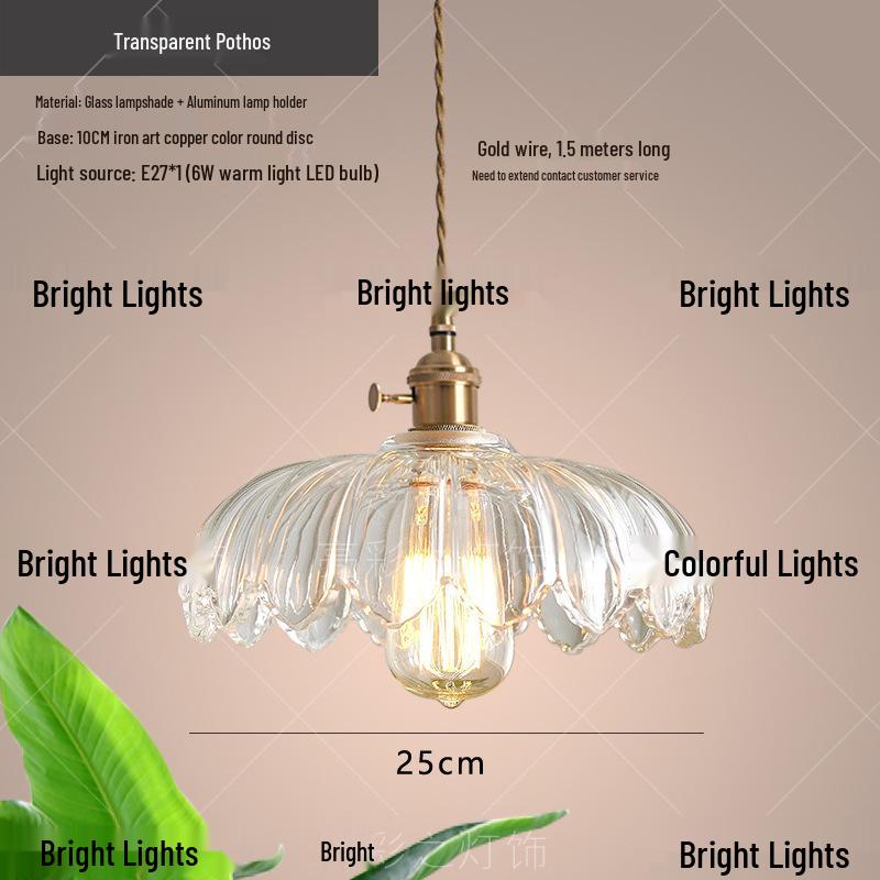 Nordic Minimalist Glass Lotus Leaf Pendant Light for Entryway, Balcony, or Bedside.