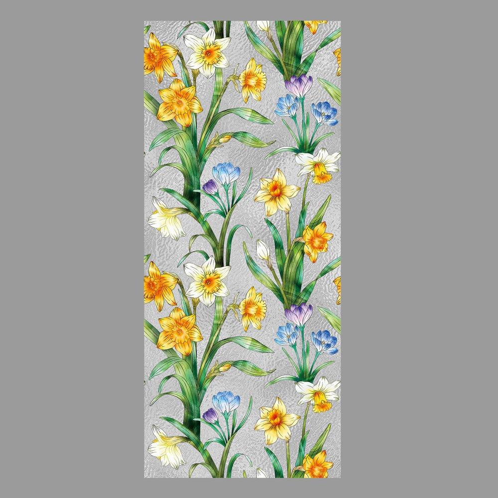 Multicolor Static Window Sticker Electrostatic 43cm*100cm Sun Catcher Decals Double-sides Flower Design Rainbow Film