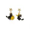 Halloween Cat Witch Star Earrings Women Zinc Alloy Dangle Studs Lightweight Fashion Jewelry