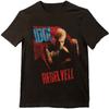 Billy Idol Men's Rebel Yell Slim Fit  Short Sleeve Black Shirt Unisex T-Shirt