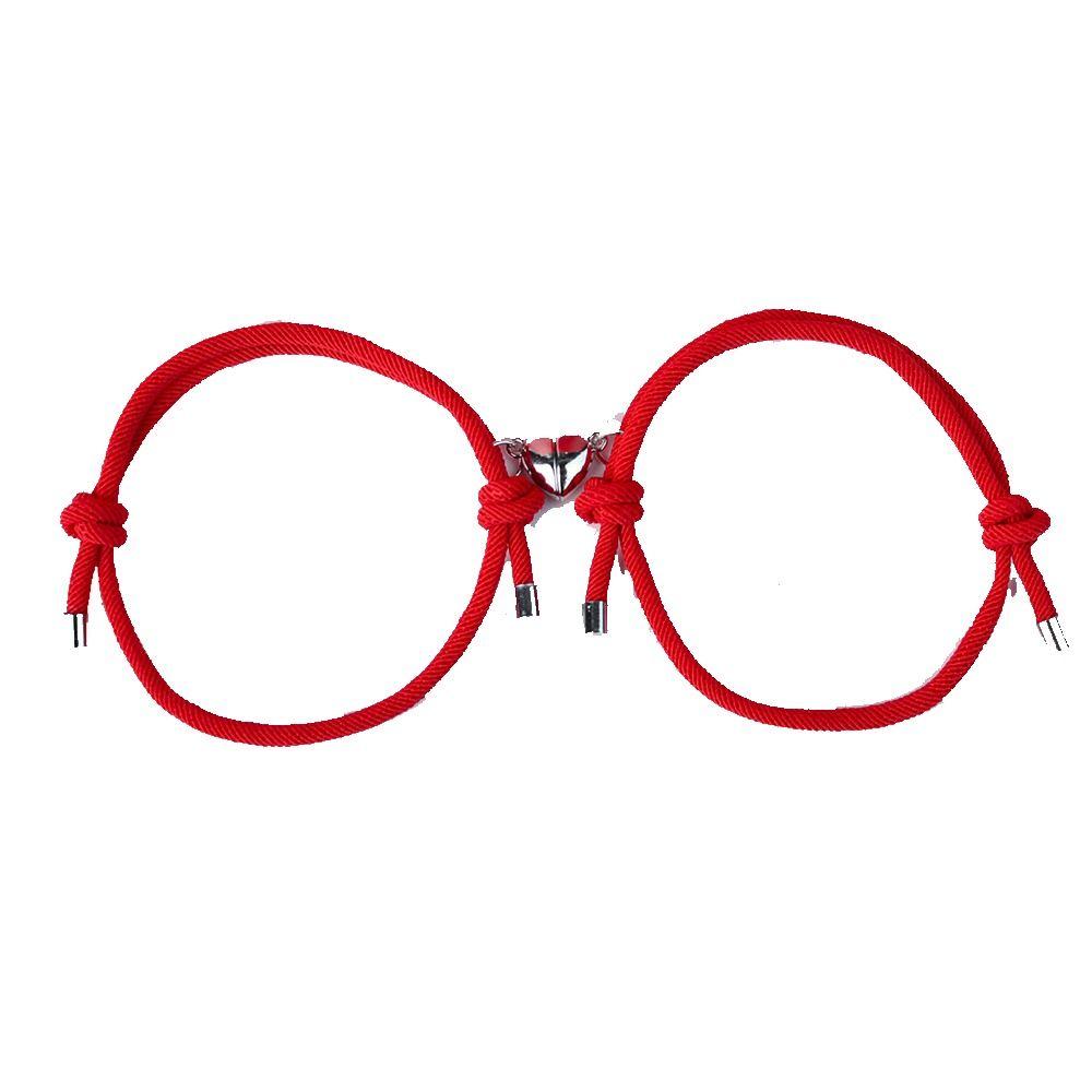 

Контрастные цвета Магнитный браслет Сердце Браслет Любовь Фортуна Уникальный Парный Браслет Девочки красный