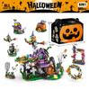 6 in 1 Halloween Prank Haunted House Small Particle Building Blocks Set Assembly Model Puzzle Toy Holiday Gifts for Children
