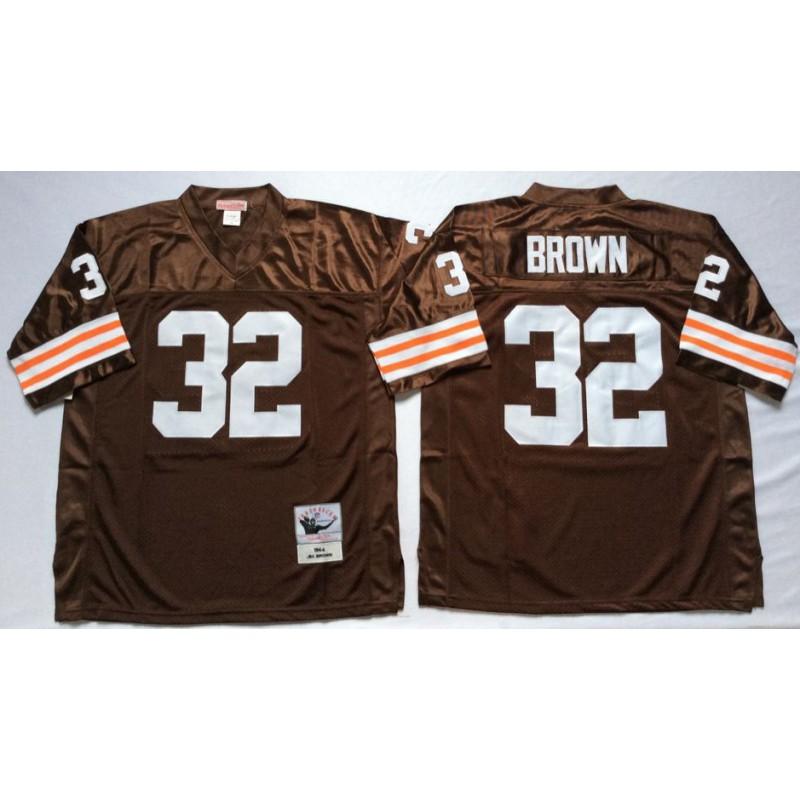 ג'רזי רטרו של קליבלנד בראונס NFL 32 היכל התהילה Throwback מדים לכדורגל גברים נשים ביגוד למעריצי ספורט