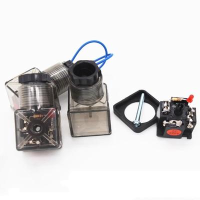 10PCS DIN Connector Box With Screw And Gasket Solenoids Coil Connector Led Indicator for AC Voltage Tape Line