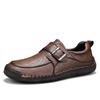 Men's Leather Shoes Slip on Casual Sneakers Flats Walking Shoes