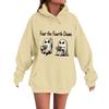 Women's Casual Fashion Comfortable Round Neck With Hood Long Sleeve Halloween Print Warm Sweatshirt