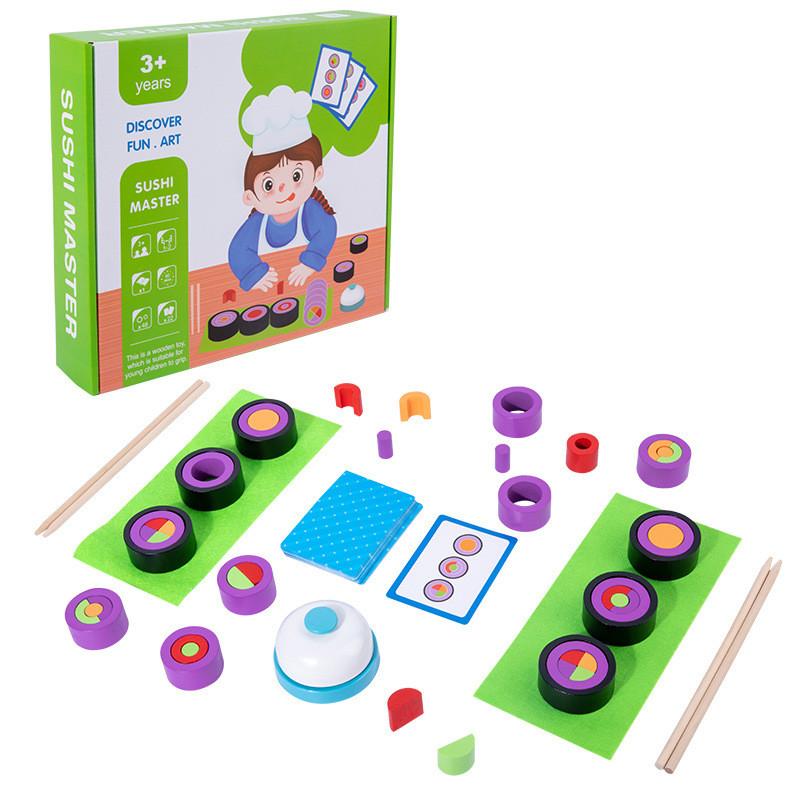

Sushi Building Wooden Toy With Multiparticle Blocks For Educational Development