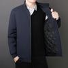 Large Size New Business Cotton Jacket for Men with Velvet Plus Cotton Thickened Warm Standing Collar Casual Versatile Jacket