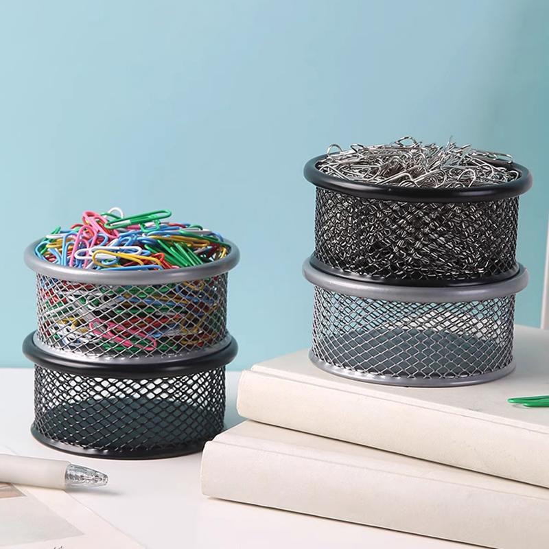 Metal Paperclip Storage Box Round Pin And Thumbtack Storage Box For Office Use