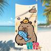 Plus Size Capybara Beach Towel Large Funny Cartoon Bath Towel Quick Dry Sand Free Swimming Pool Travel Blanket Summer Vacation