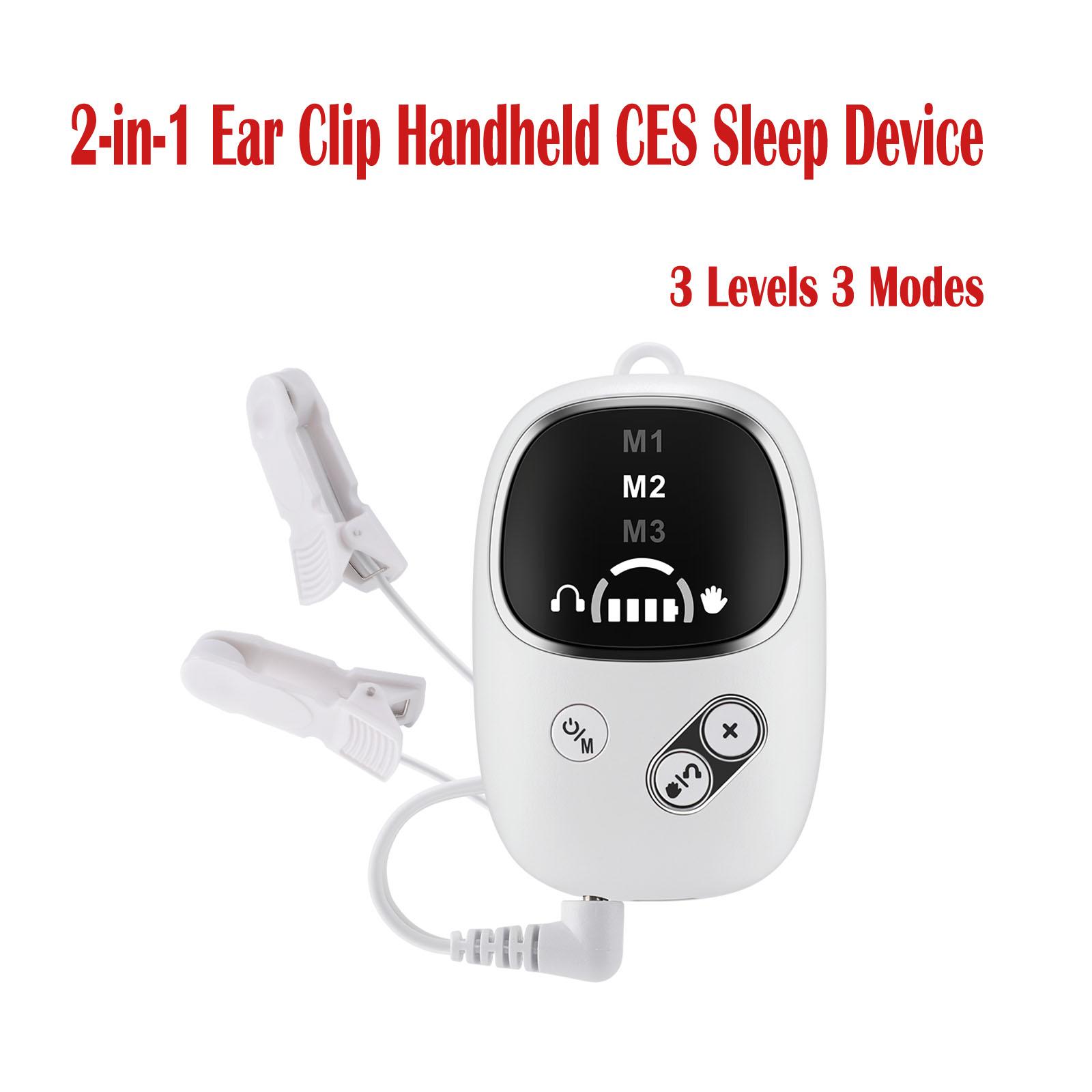 Handheld Ear Clip Smart Sleep Aid Device Electric CES Pulse Insomnia Anxiety Depression Migraine Head Relief Improve Night Sleep
