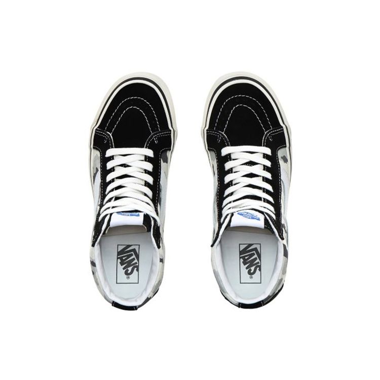 Vans Sk8 Anaheim Factory 38 Dx Patchwork High-Top Skate Shoes Unisex Sneaker Gray Camouflage VN0A38GFV7G