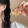 Steel Needle Round Straw Stud Earrings Summer Beach Vacation Wind Earrings Retro Versatile Casual Temperament Earrings Women